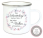Preview: ♥ Tasse Emailletasse Becher, wer Schmetterlinge lachen hört... Dankeschön, Geburtstag, Muttertag, Vatertag, Abschied, Jubiläum, Geschenk, Becher von Lüttentüddel